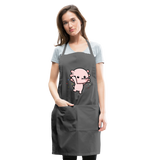 Cute Axolotl Apron Axolotl Lovers Gift Adjustable Apron - charcoal