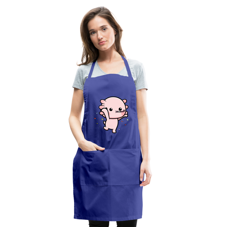 Cute Axolotl Apron Axolotl Lovers Gift Adjustable Apron - royal blue