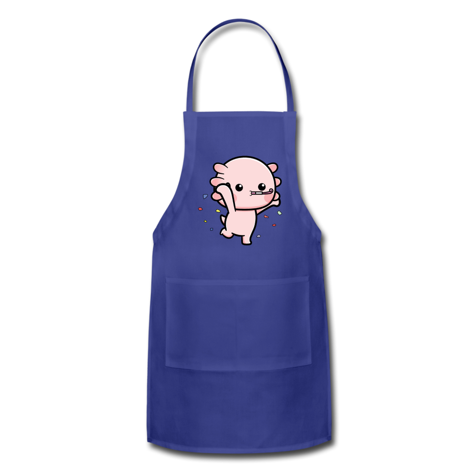 Cute Axolotl Apron Axolotl Lovers Gift Adjustable Apron - royal blue