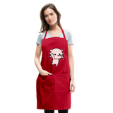 Cute Axolotl Apron Axolotl Lovers Gift Adjustable Apron - red