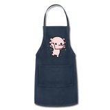 Cute Axolotl Apron Axolotl Lovers Gift Adjustable Apron - navy