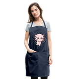 Cute Axolotl Apron Axolotl Lovers Gift Adjustable Apron - navy