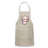 Cute Axolotl Apron Axolotl Lovers Gift Adjustable Apron - natural