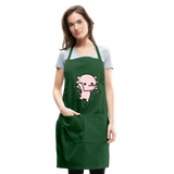 Cute Axolotl Apron Axolotl Lovers Gift Adjustable Apron - forest green
