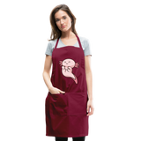 Cute Axolotl Apron Axolotl Lovers Gift Adjustable Apron - burgundy