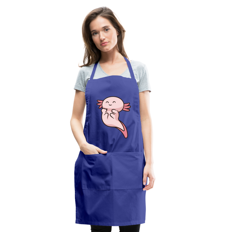 Cute Axolotl Apron Axolotl Lovers Gift Adjustable Apron - royal blue