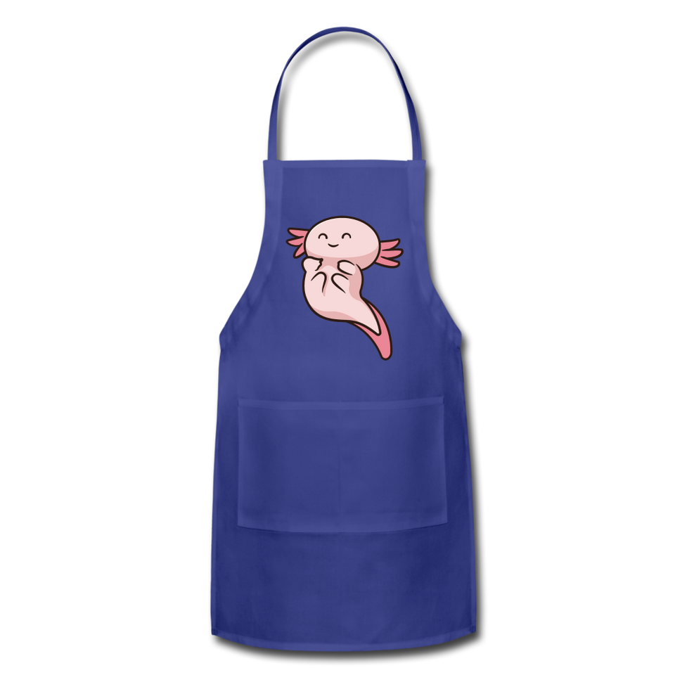 Cute Axolotl Apron Axolotl Lovers Gift Adjustable Apron - royal blue