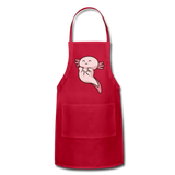 Cute Axolotl Apron Axolotl Lovers Gift Adjustable Apron - red
