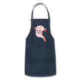 Cute Axolotl Apron Axolotl Lovers Gift Adjustable Apron - navy