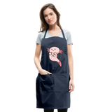 Cute Axolotl Apron Axolotl Lovers Gift Adjustable Apron - navy