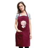 Cute Axolotl Apron Axolotl Lovers Gift Adjustable Apron - burgundy