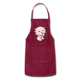 Cute Axolotl Apron Axolotl Lovers Gift Adjustable Apron - burgundy
