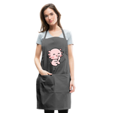 Cute Axolotl Apron Axolotl Lovers Gift Adjustable Apron - charcoal