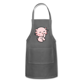 Cute Axolotl Apron Axolotl Lovers Gift Adjustable Apron - charcoal