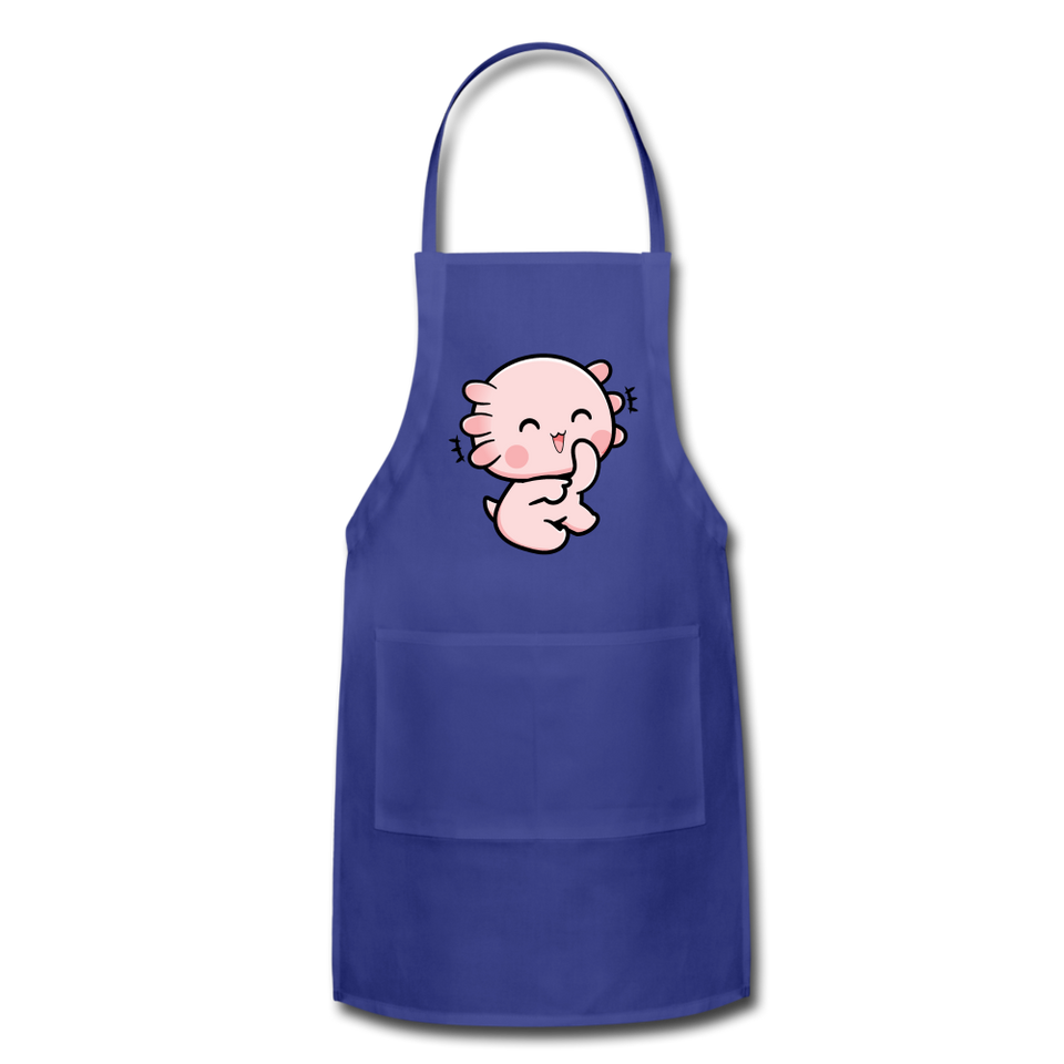 Cute Axolotl Apron Axolotl Lovers Gift Adjustable Apron - royal blue