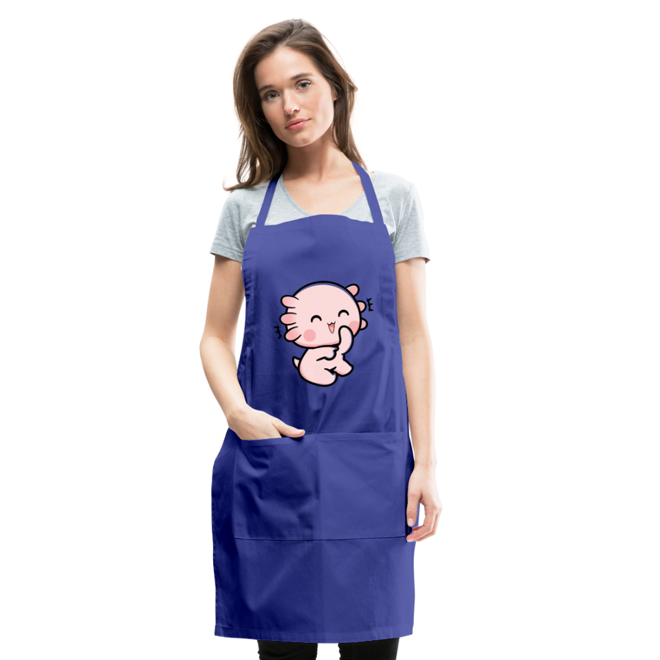 Cute Axolotl Apron Axolotl Lovers Gift Adjustable Apron - royal blue