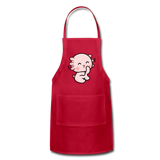 Cute Axolotl Apron Axolotl Lovers Gift Adjustable Apron - red