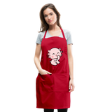 Cute Axolotl Apron Axolotl Lovers Gift Adjustable Apron - red