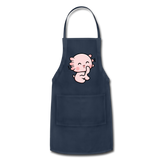 Cute Axolotl Apron Axolotl Lovers Gift Adjustable Apron - navy