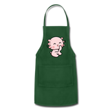 Cute Axolotl Apron Axolotl Lovers Gift Adjustable Apron - forest green