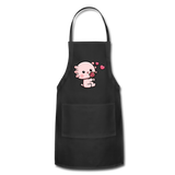 Cute Axolotl Apron Axolotl Lovers Gift Adjustable Apron - black
