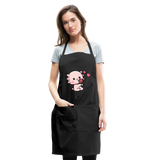 Cute Axolotl Apron Axolotl Lovers Gift Adjustable Apron - black