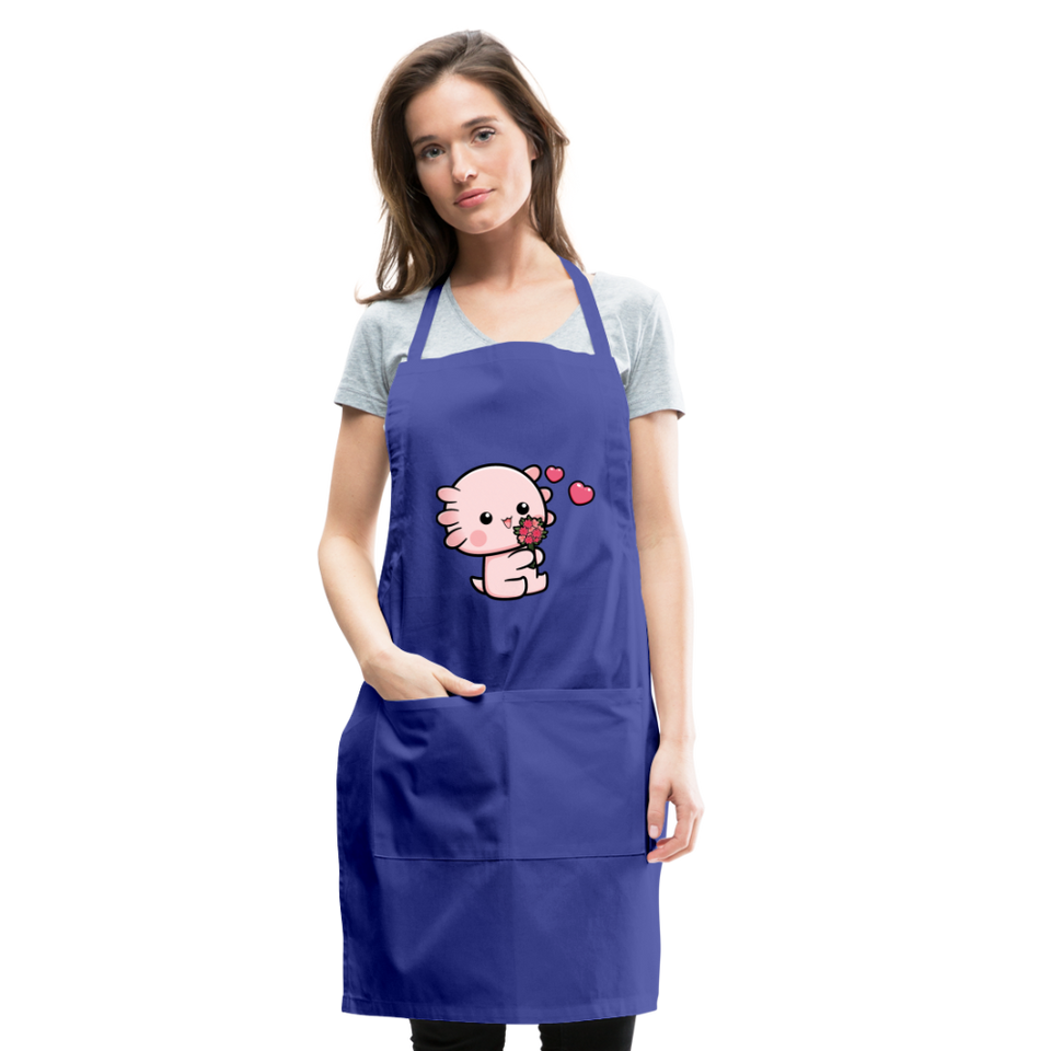 Cute Axolotl Apron Axolotl Lovers Gift Adjustable Apron - royal blue