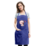 Cute Axolotl Apron Axolotl Lovers Gift Adjustable Apron - royal blue