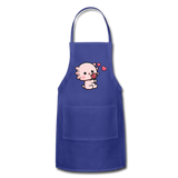 Cute Axolotl Apron Axolotl Lovers Gift Adjustable Apron - royal blue