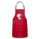 Cute Axolotl Apron Axolotl Lovers Gift Adjustable Apron - red
