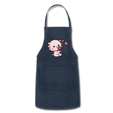 Cute Axolotl Apron Axolotl Lovers Gift Adjustable Apron - navy