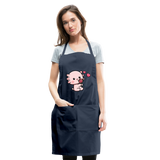 Cute Axolotl Apron Axolotl Lovers Gift Adjustable Apron - navy