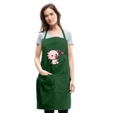 Cute Axolotl Apron Axolotl Lovers Gift Adjustable Apron - forest green