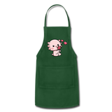 Cute Axolotl Apron Axolotl Lovers Gift Adjustable Apron - forest green