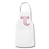 Cute Axolotl Apron Axolotl Lovers Gift Adjustable Apron - white
