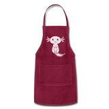 Cute Axolotl Apron Axolotl Lovers Gift Adjustable Apron - burgundy