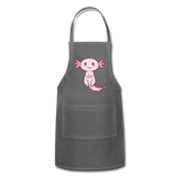 Cute Axolotl Apron Axolotl Lovers Gift Adjustable Apron - charcoal