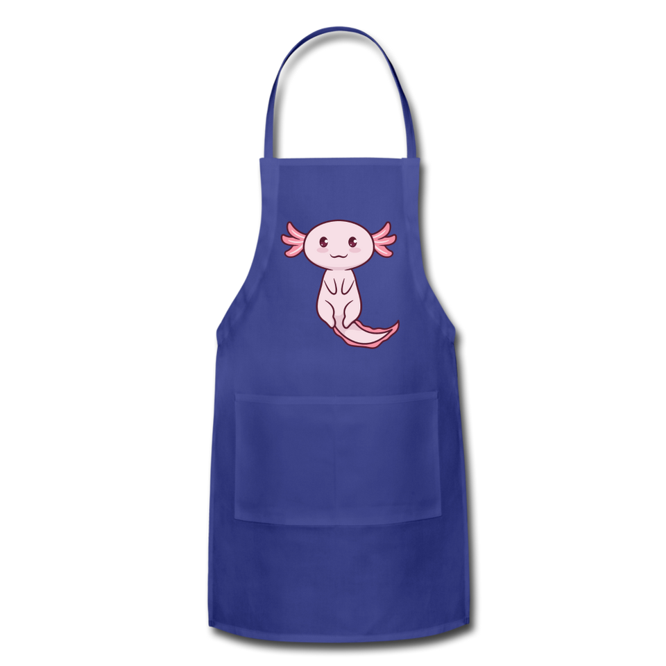Cute Axolotl Apron Axolotl Lovers Gift Adjustable Apron - royal blue