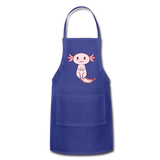 Cute Axolotl Apron Axolotl Lovers Gift Adjustable Apron - royal blue
