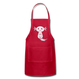 Cute Axolotl Apron Axolotl Lovers Gift Adjustable Apron - red