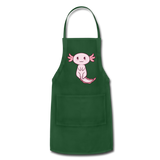 Cute Axolotl Apron Axolotl Lovers Gift Adjustable Apron - forest green