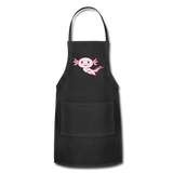 Cute Axolotl Apron Axolotl Lovers Gift Adjustable Apron - black