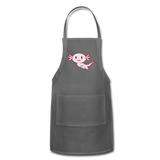 Cute Axolotl Apron Axolotl Lovers Gift Adjustable Apron - charcoal