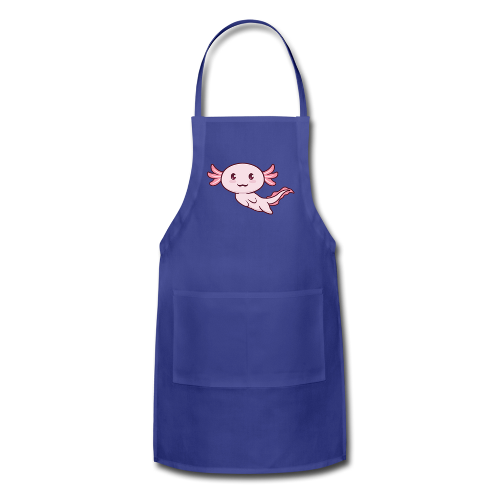 Cute Axolotl Apron Axolotl Lovers Gift Adjustable Apron - royal blue