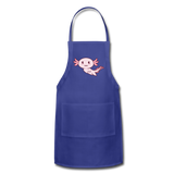 Cute Axolotl Apron Axolotl Lovers Gift Adjustable Apron - royal blue