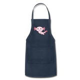 Cute Axolotl Apron Axolotl Lovers Gift Adjustable Apron - navy