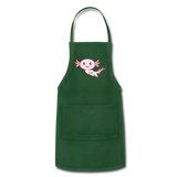 Cute Axolotl Apron Axolotl Lovers Gift Adjustable Apron - forest green
