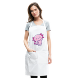 Cute Axolotl Apron Axolotl Lovers Gift Adjustable Apron - white