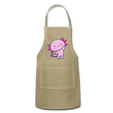 Cute Axolotl Apron Axolotl Lovers Gift Adjustable Apron - khaki