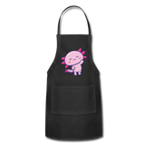 Cute Axolotl Apron Axolotl Lovers Gift Adjustable Apron - black